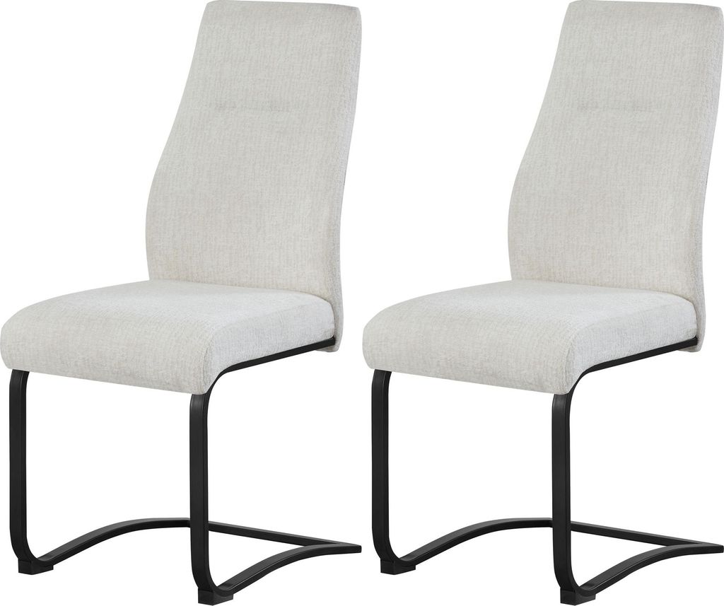 Schwinger-Stuhl 2er Set Tina Stühle in Creme - gemütliches Design - B/H/T: 43x98x59 cm