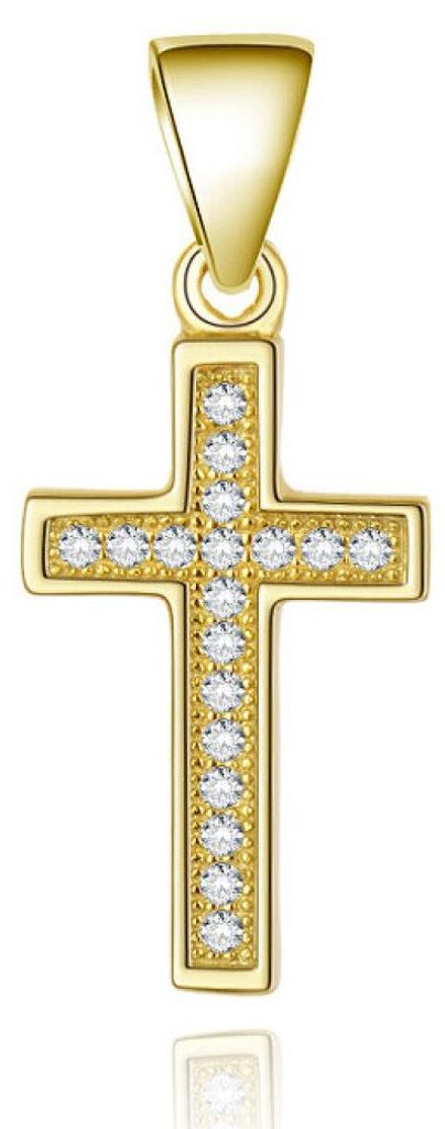 Gold-plated silver pendant Cross AGH589-GOLD