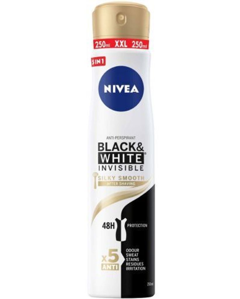 Nivea deo spray women's Invisible on Black & White Silky Smooth XL 250 ml.
