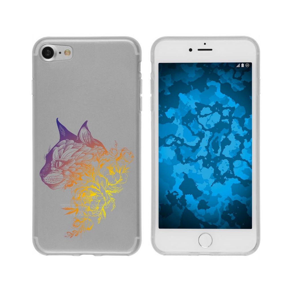 PhoneNatic Case kompatibel mit Apple iPhone 6s / 6 Silikon-Hülle Floral Katze M2-3