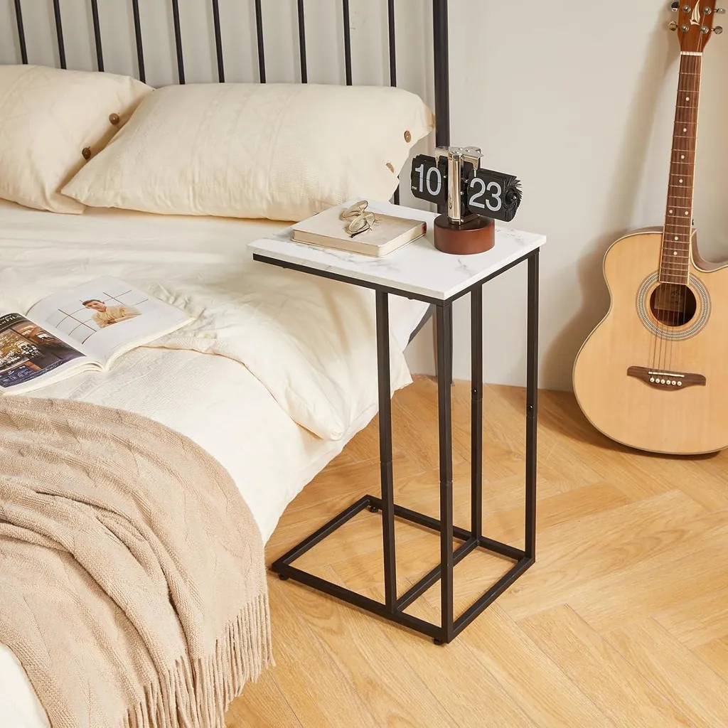 Optimisez votre Espace avec la Table d'appoint C Marbre et Métal Noir - 7