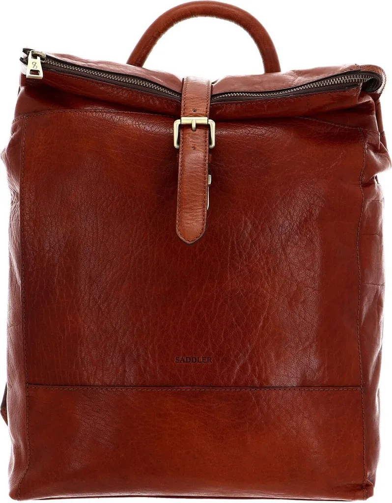 Sac à dos en cuir pour homme et femme Palermo SADDLER brun polyvalent
