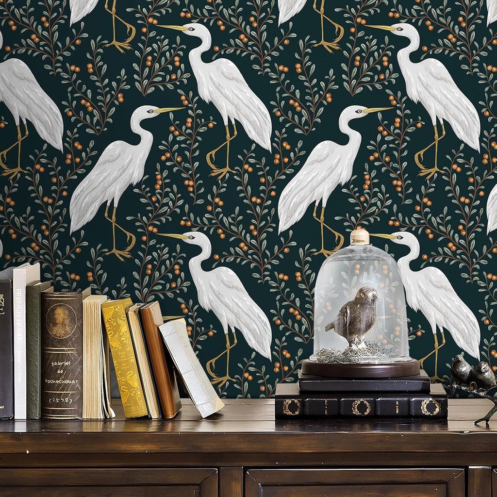 Selbstklebende Tapete dunkelgrün - tropische Blätter - 1 Rolle - 44,5CMx9M