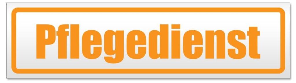 Kiwistar - Autoaufkleber - Orange - 30 x 8 cm - Pflegedienst - Hinweis Aufkleber Sticker für Auto, Kfz, Fahrrad, PKW, LKW