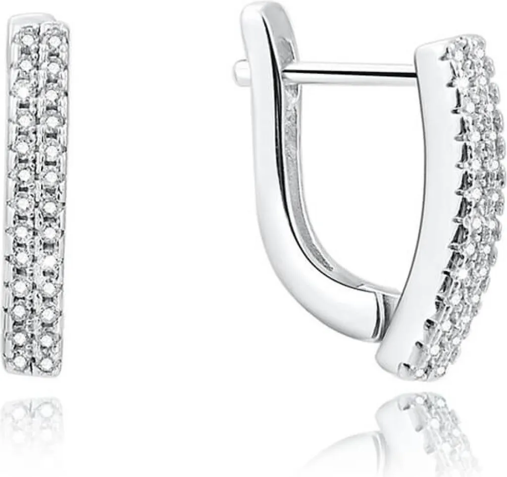Boucles d'oreilles en argent avec cristaux clairs AGU1163 - Éclat Chic