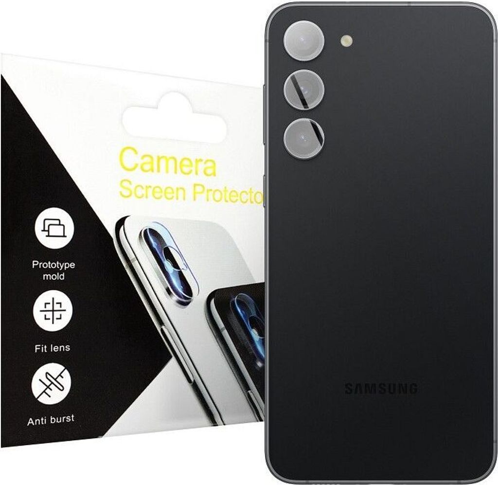 Panzerglas ohne Logo Camera Full Cover - passend für Samsung S23/23 Plus
