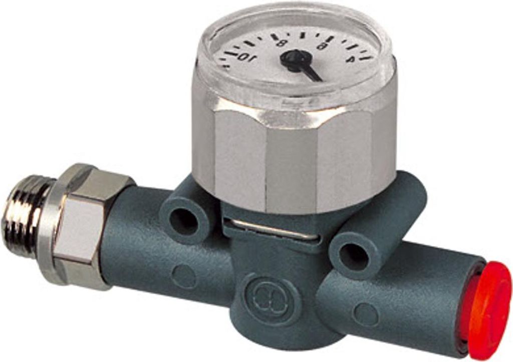 Riegler Manometer, Gewinde (Eing.) - Schlauch (Ausg.), G 1/4, Schl.-Ø 8
