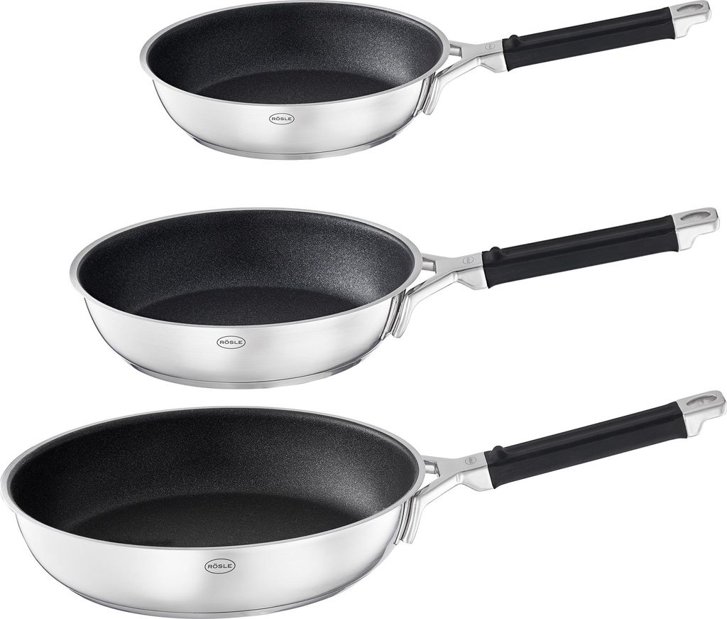 RÖSLE Bratpfannen Set 3tlg. SILENCE PRO Ø 20/24/28cm Antihaftversiegelung