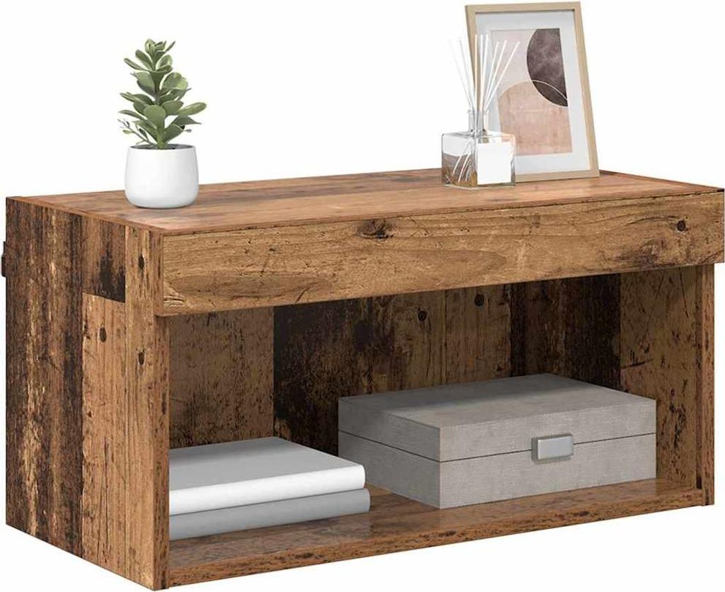 TV-Schrankset mit LED Altholz 60 x 30 x 30 cm Holzwerkstoff
