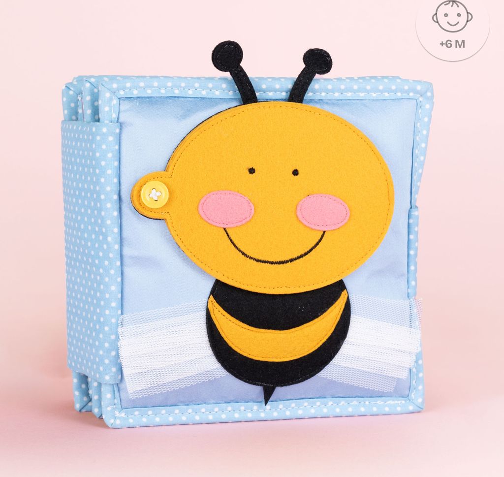 Jolly Designs Premium Mini Quiet Book für Babys - Montessori Spielzeug ab 6 Monaten - Motorik Buch aus Filz - Förderung der Feinmotorik & Sensorik