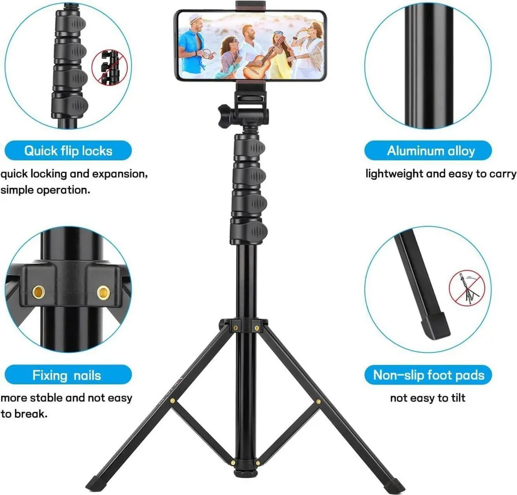 Cavalletto Smartphone Victiv 172cm con Telecomando Bluetooth e Borsa - 6