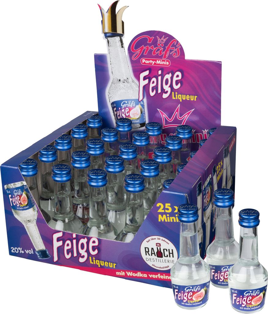 Gräfs Feige mit Wodka verfeiner Party Minis | 20 % vol | 25 x 0,02 l
