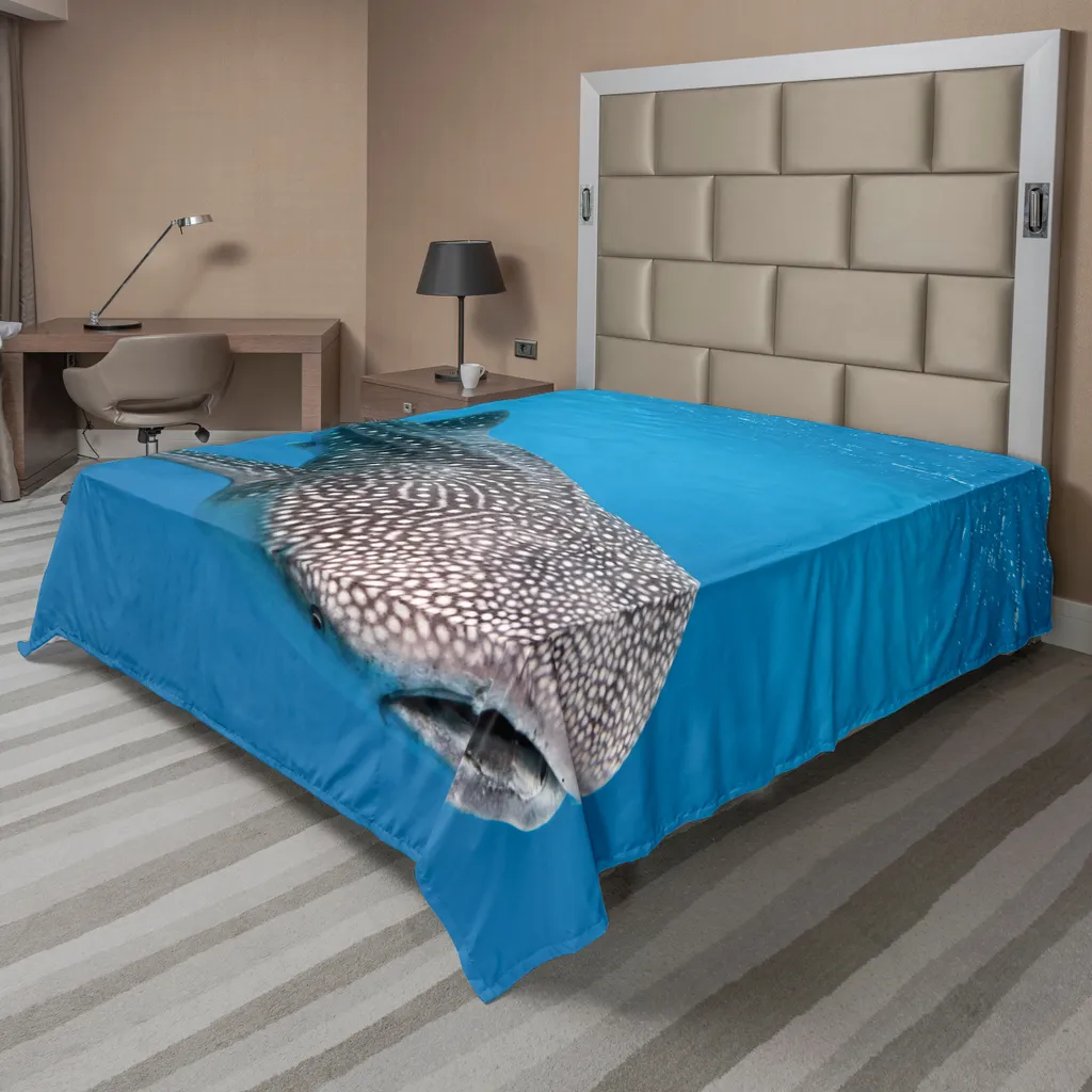 Drap Requin Baleine en tissu doux 275 cm, impression HD sous la mer