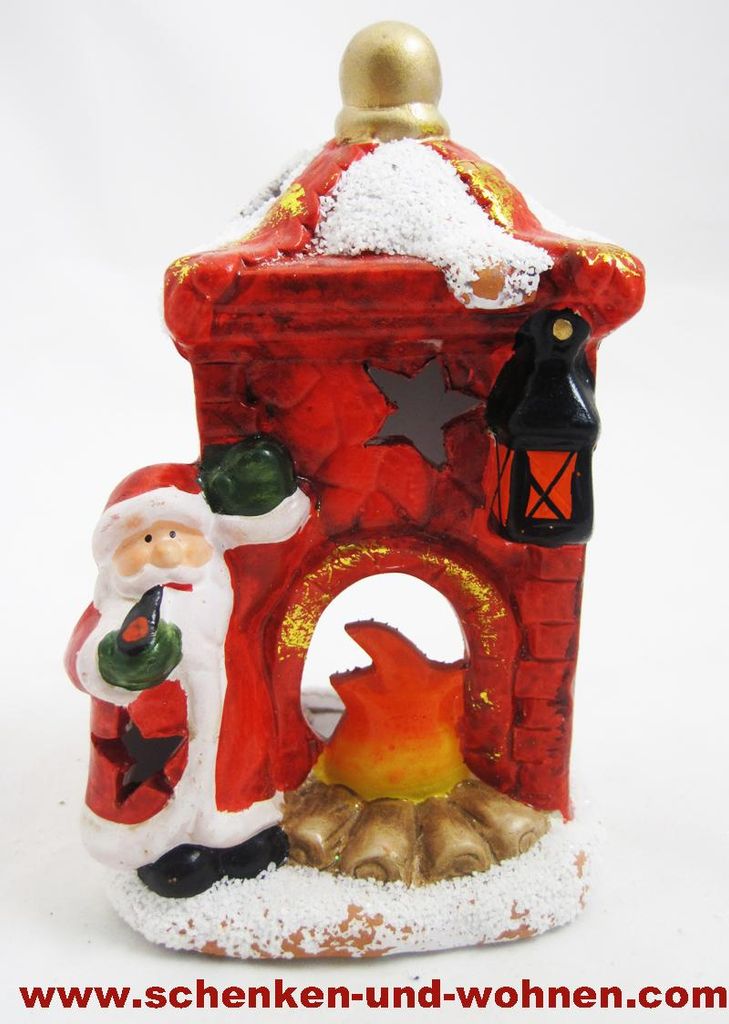 Nostalgie - Windlicht "Kamin" ca. 15 x 9 x 9 cm (H/B/T)