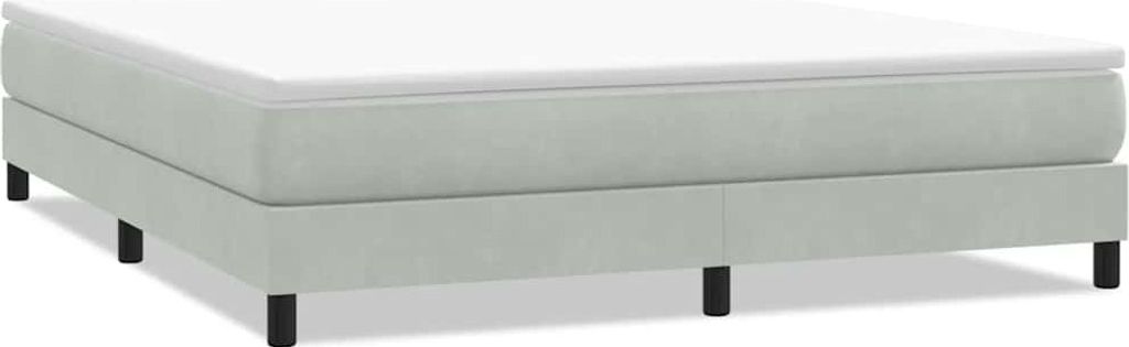vidaXL Boxspringbett ohne Matratze Hellgrau 180x220 cm Samt