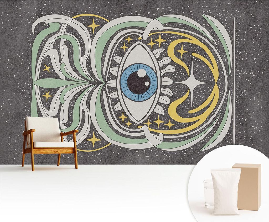 Fototapete - 416x254 cm - Tapete - Wandtapete - Wandbilder - Dekofolie - Tapete Folie - Wand - Dekoration - Wohnzimmer - Symmetrisches Auge