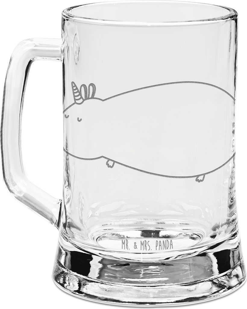 Mr. & Mrs. Panda Krug Einhorn Meerschweinchen - Transparent - Geschenk, Einhörner, Humpen, Glaskrug, Meerschwein, Gravur Bierkrug, Mit, Unicorn, M...