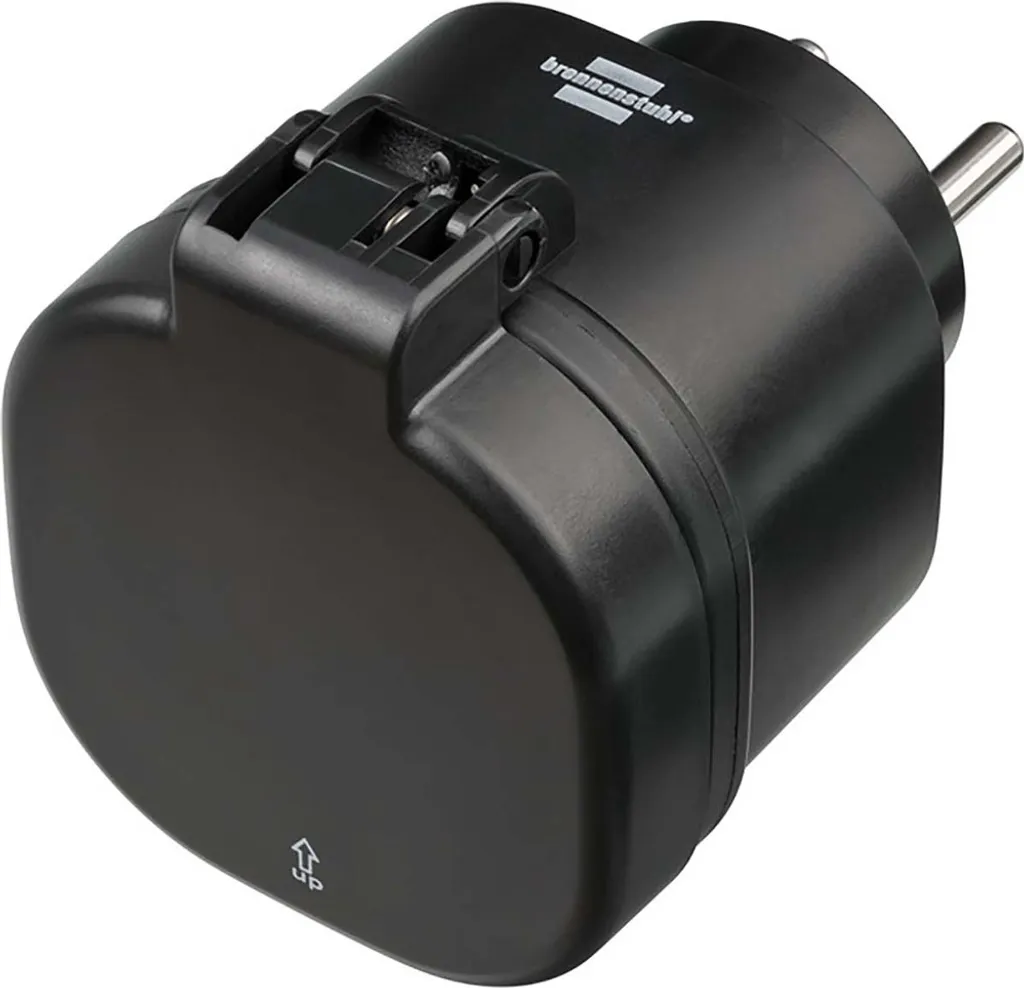 Prise Connectée Wi-Fi Extérieure Brennenstuhl IPX4 3000W pour Jardin Noir