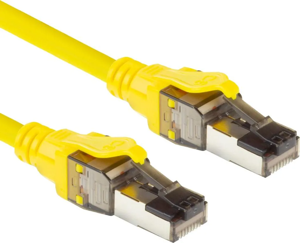 Câble Réseau 5m Jaune ACT FB8005 Cat8 pour Gaming et Travail Intensif