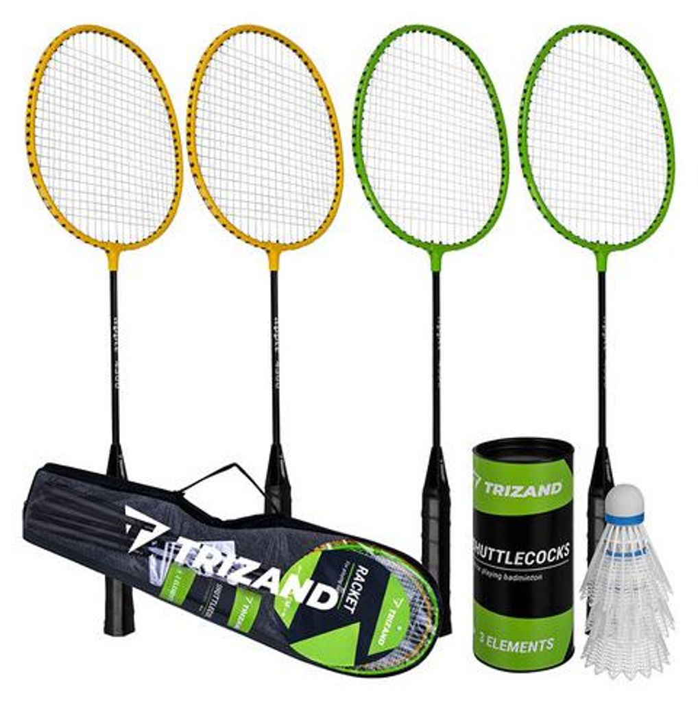 Trizand 27681 Set da badminton in custodia, 4 racchette, 3 Immagine del prodotto 