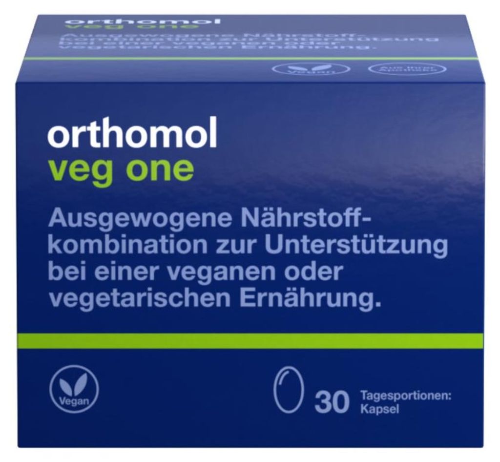 Orthomol Veg one - bei einer veganen oder vegetarischen Ernährung - mit Vitamin D, Omega-3-Fettsäuren und Eisen, 30 St. Tagesportionen