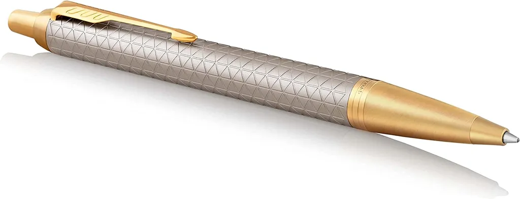 Stylo bille Parker IM Premium Warm Silver pointe moyenne en coffret