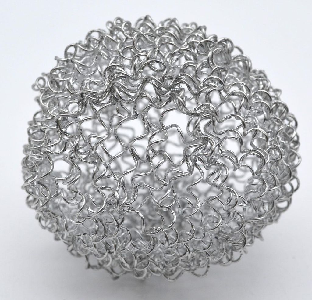 Wellendrahtkugel Drahtball, Dekokugel 8 cm silber Produktbild 