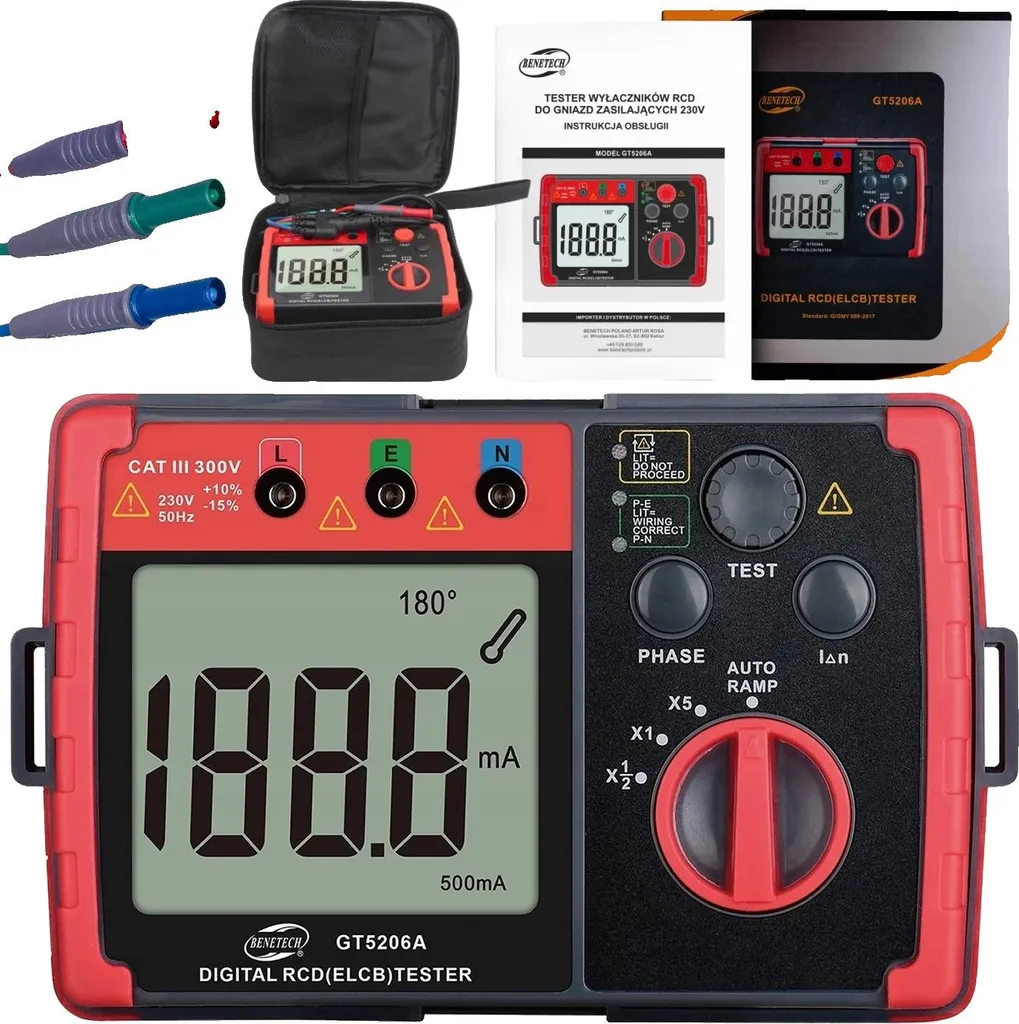 Testeur de Sécurité Électrique RCD, Vérification Disjoncteurs 16x7x5 cm