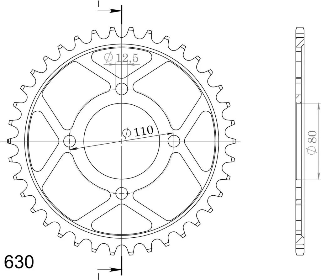 Pignon moto 43 dents pour pas 630 Supersprox - Idéal Maintenance