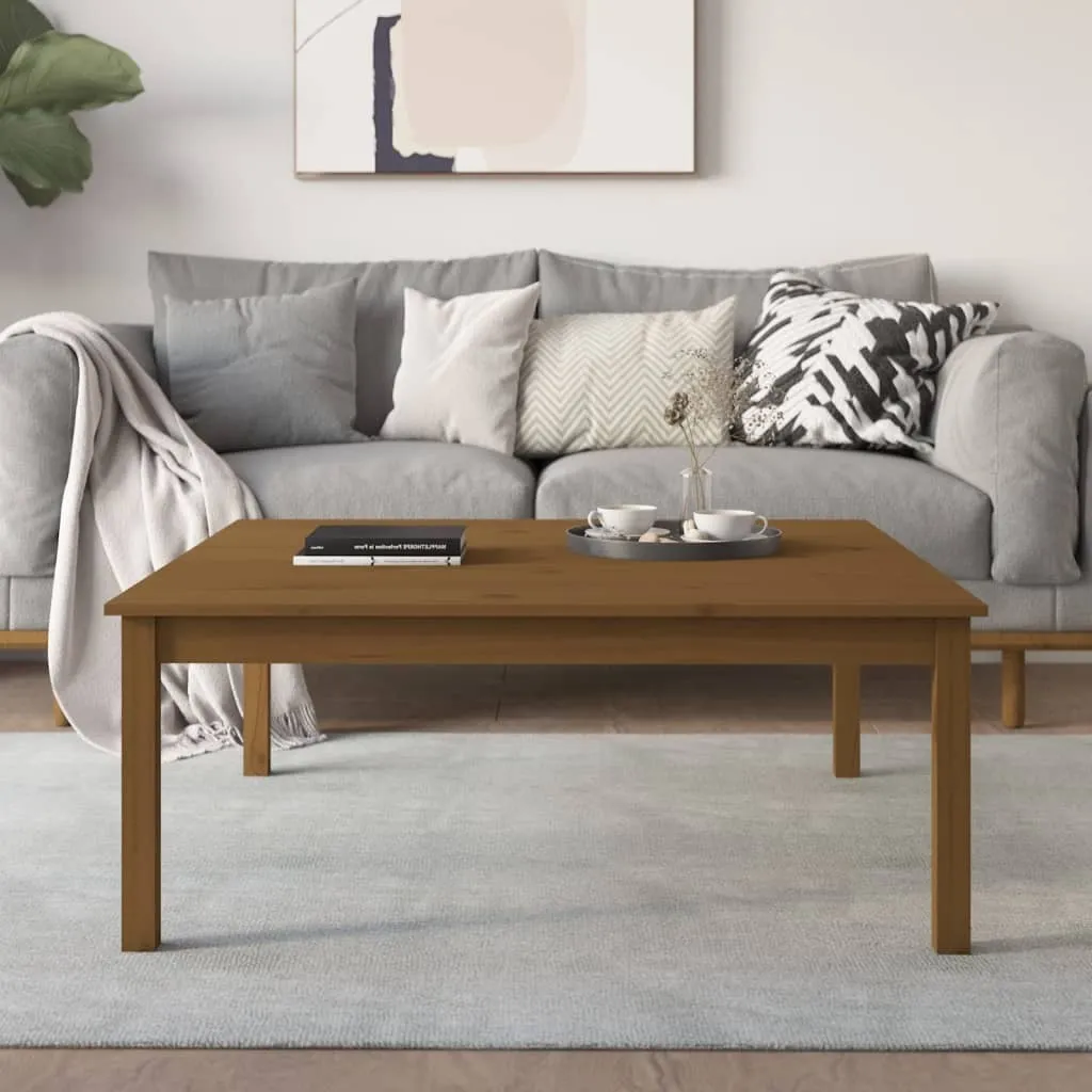Tavolino Quadrato 100x100 vidaXL - Legno di Pino Massiccio Miele