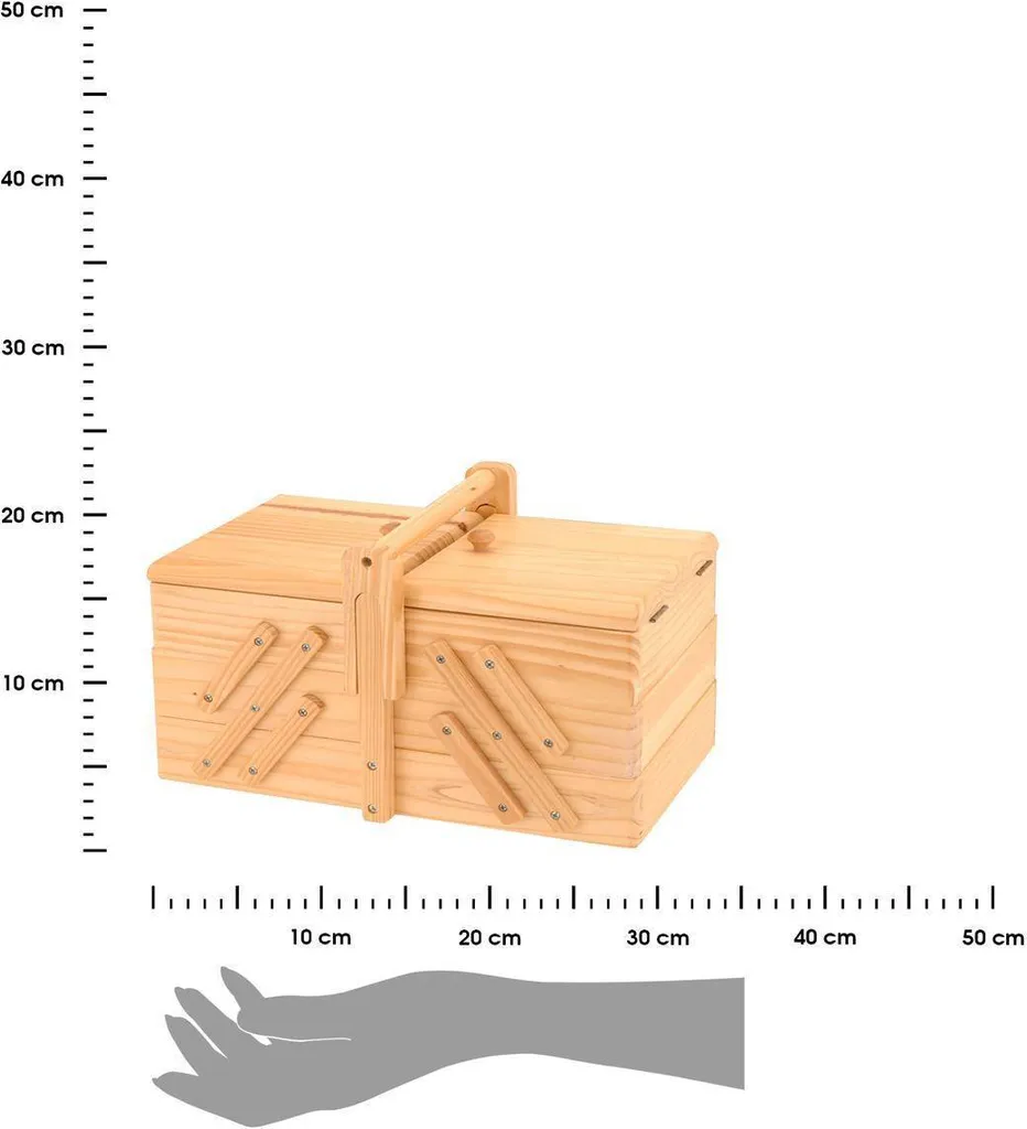 Boîte en bois 5 compartiments robuste avec poignée ergonomique - 14