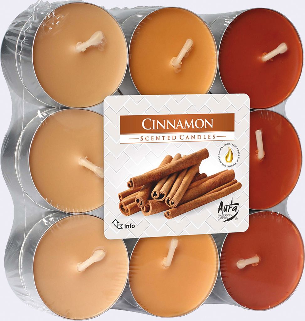 Teelichter Zimt 18er Pack 3 Farben sortiert