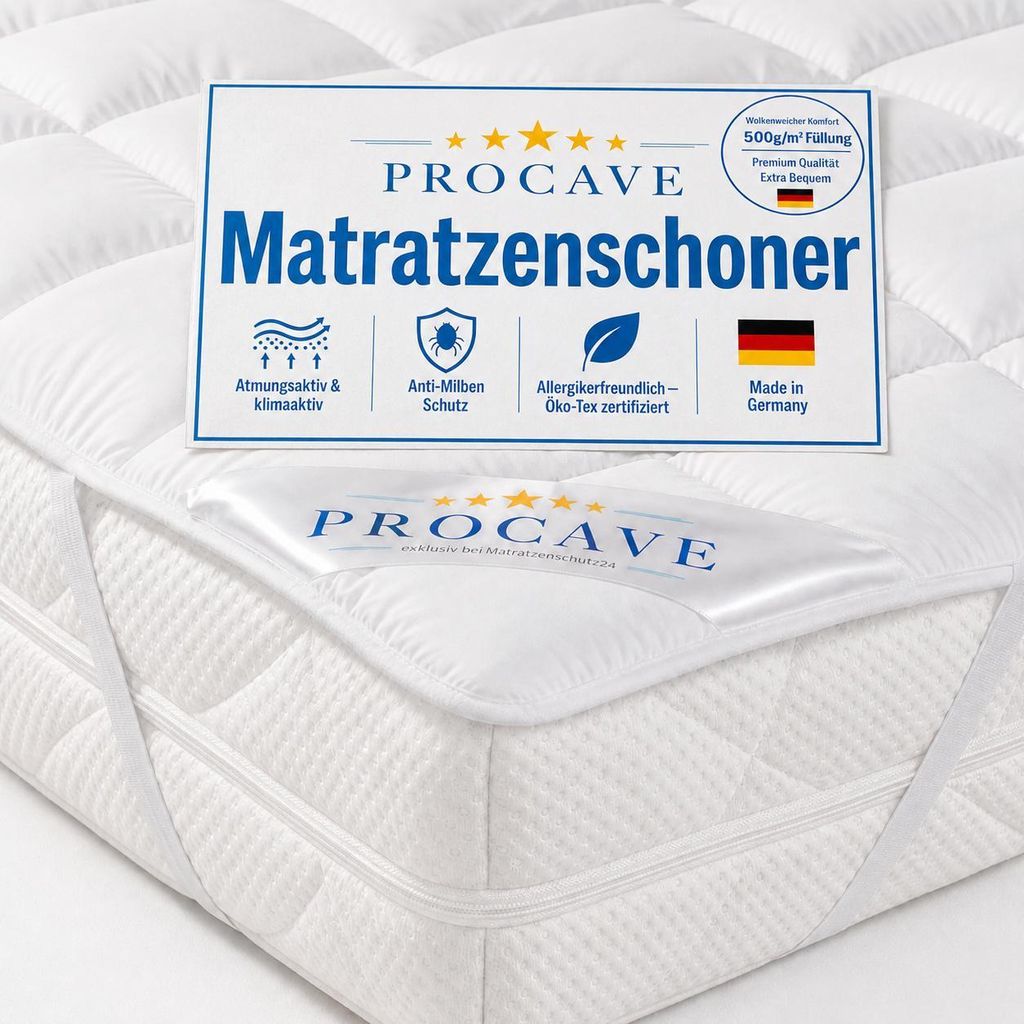 PROCAVE® Ochraniacz na materac 90x190 - Oddychający materac Zdjęcie produktu 