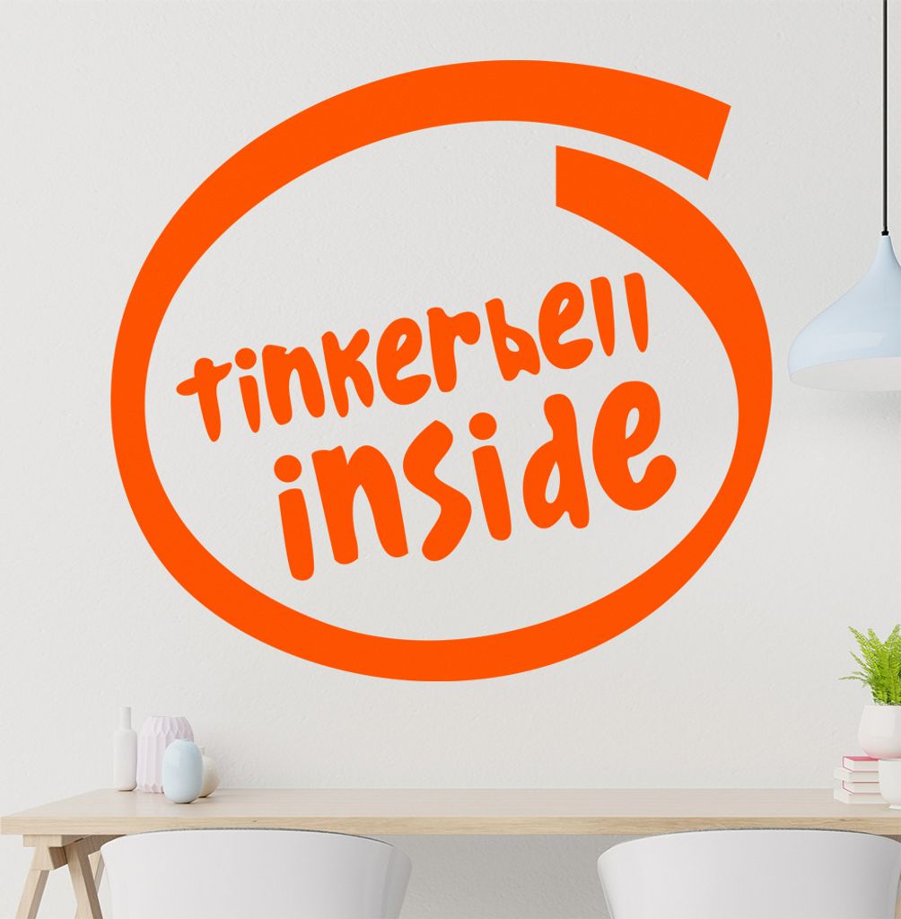 tinkerbell inside Wandtattoo in 6 Größen - Wandaufkleber Wall Sticker - Dekoration, Küche, Wohnzimmer, Schlafzimmer, Badezimmer