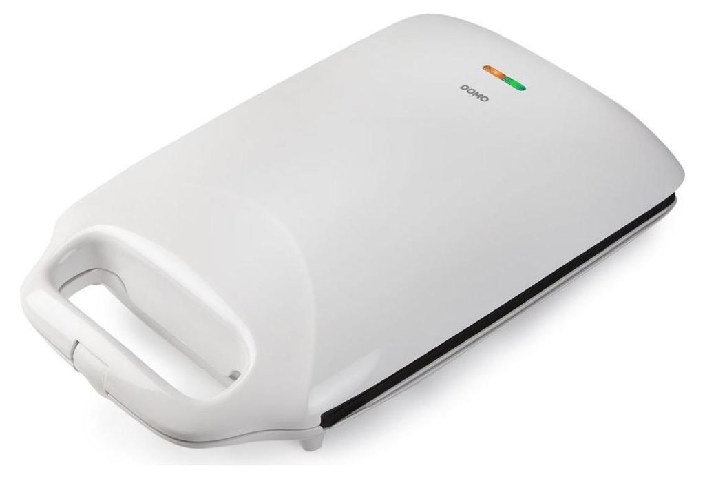 A white sandwich maker on a white background.
