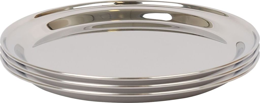 Argon Ta Runde Serviertabletts aus Edelstahl – 35,5 cm – 3 Stück