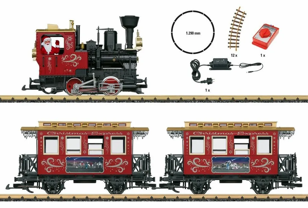 Petit train de Noël pour pied de sapin, kit complet facile à assembler