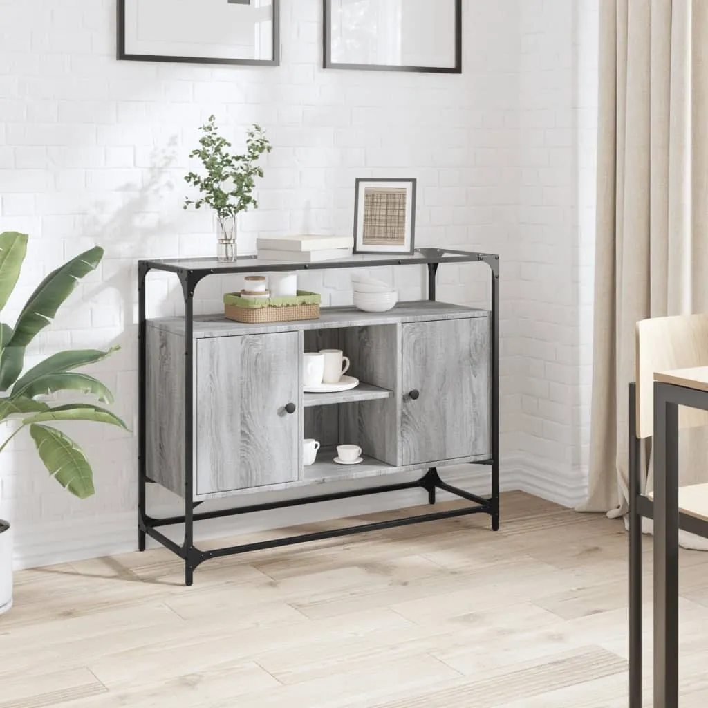 Sideboard vidaXL Grigio Sonoma Piano Vetro 98x35x81 cm | Moderno