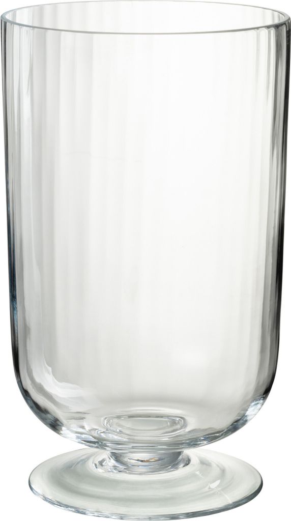 J-Line Windlicht Auf Fuß Linien Glas Transparent Small