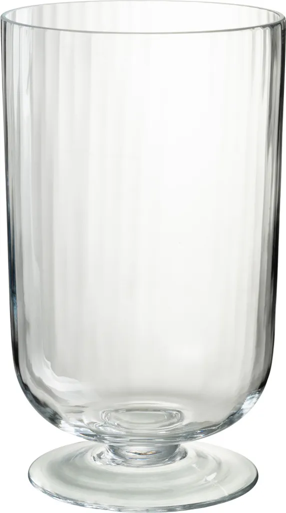 Photophore Transparent Design Lignes J-Line en Verre de Style Moderne