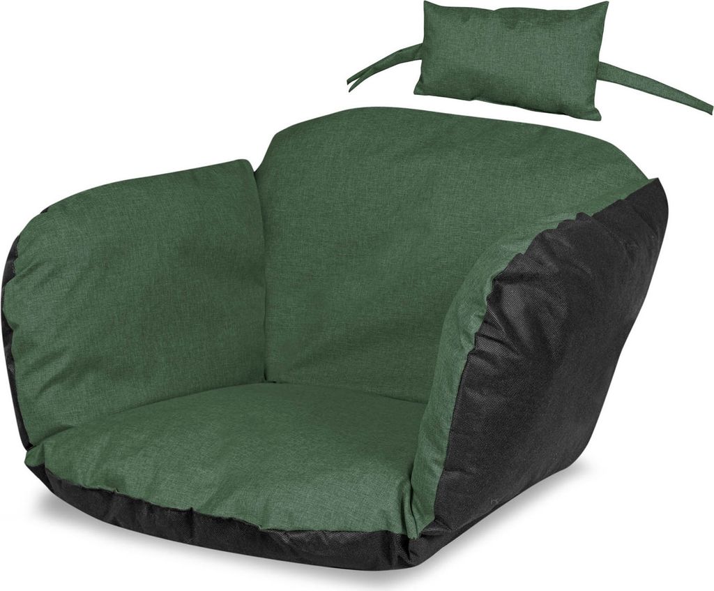 Gartenkissen Für Hängesessel 112X113 Storchennest Wasserdicht Dekorativer Sessel Hängekorb, Schaukel Korb + Kopfstütze Grün