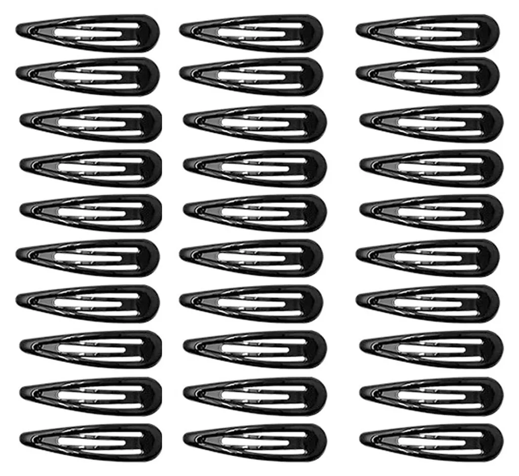 Lot de 30 barrettes clic-clac en métal pour filles et femmes - Colorées
