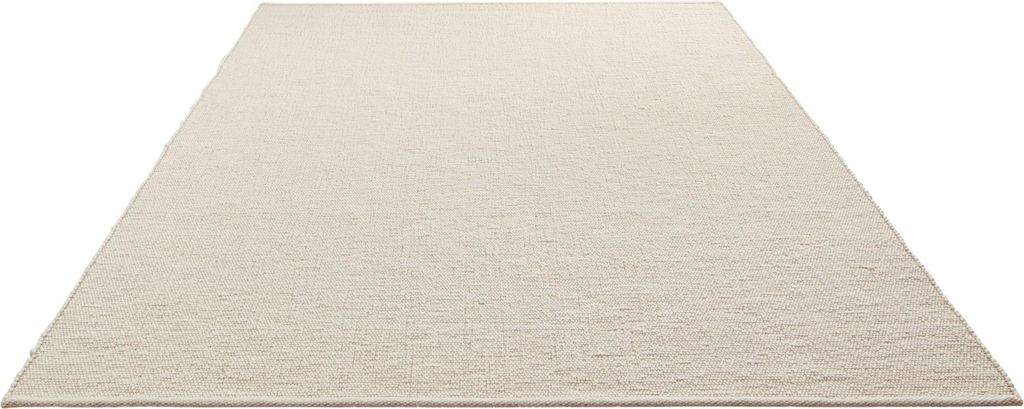 Steffensmeier Handwebteppich Walchsee | Wolle (Schurwolle), Natur Hell, handgewebt, Größe: 60x110 cm Wohnzimmer und Schlafzimmer