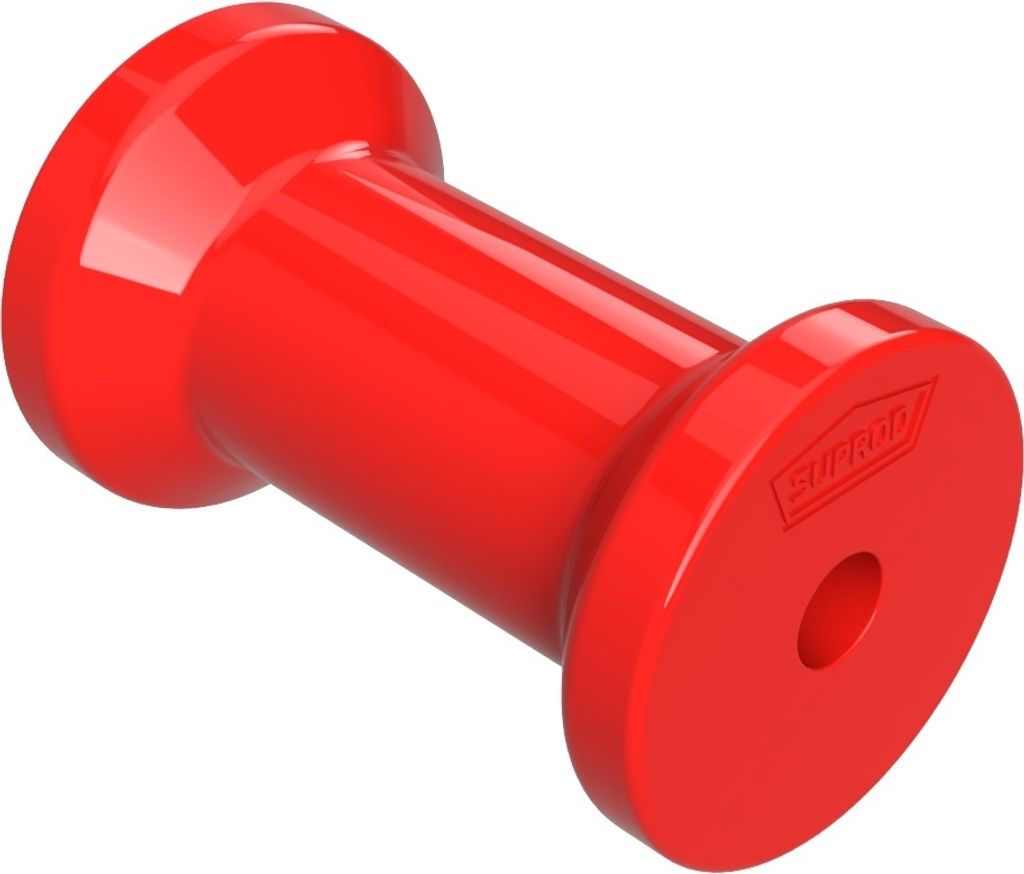 Polyurethan Sliprolle Kielrolle Bugrolle spulenförmig PolyurethanSUPROD, 125 mm, rot