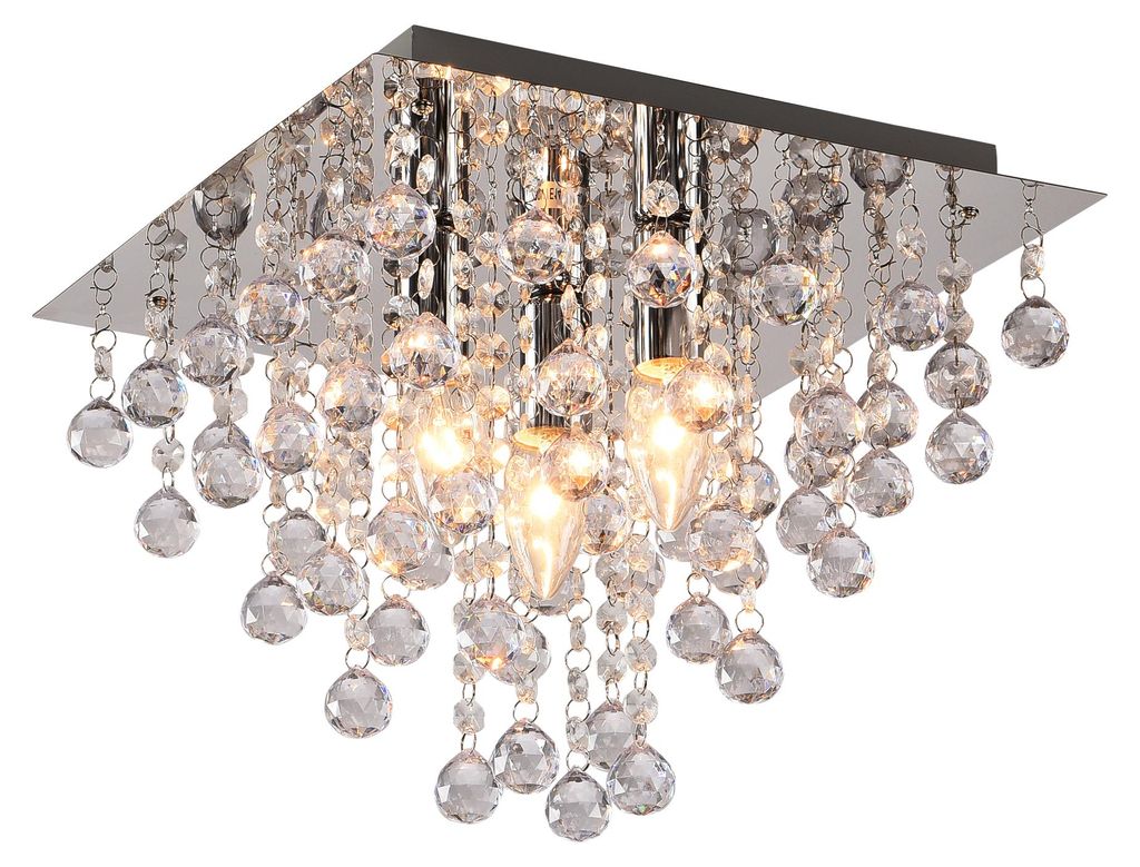 CRIS LED Deckenleuchte Ø32CM – 3-flammig, Chrom & funkelnde Produktbild 