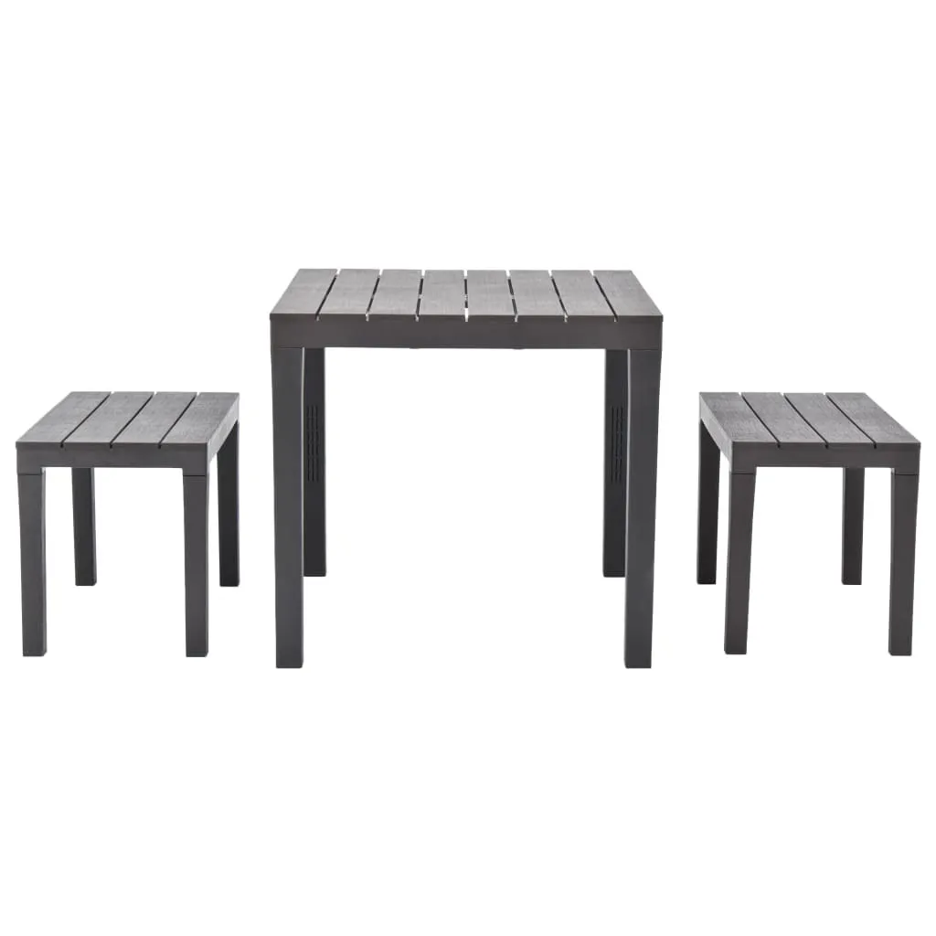 Table de jardin avec 2 bancs plastique brun sans entretien pour terrasse