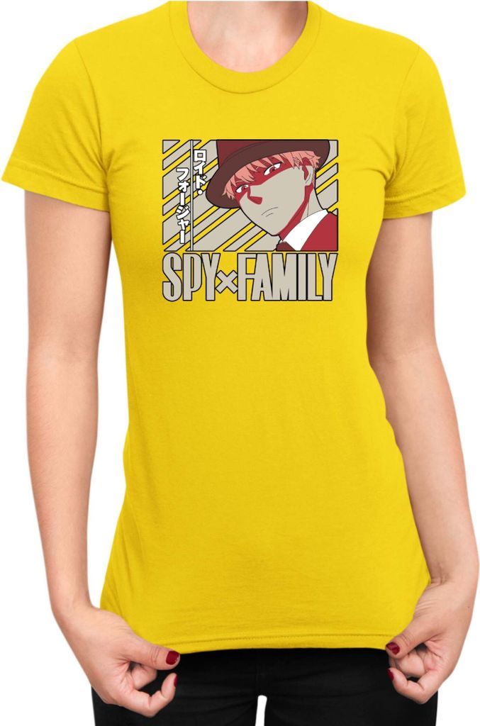 Damen T-Shirt Japan Anime Manga Family Anime X Manga Spy Fan Solo Loid, Lady L / Gelb
