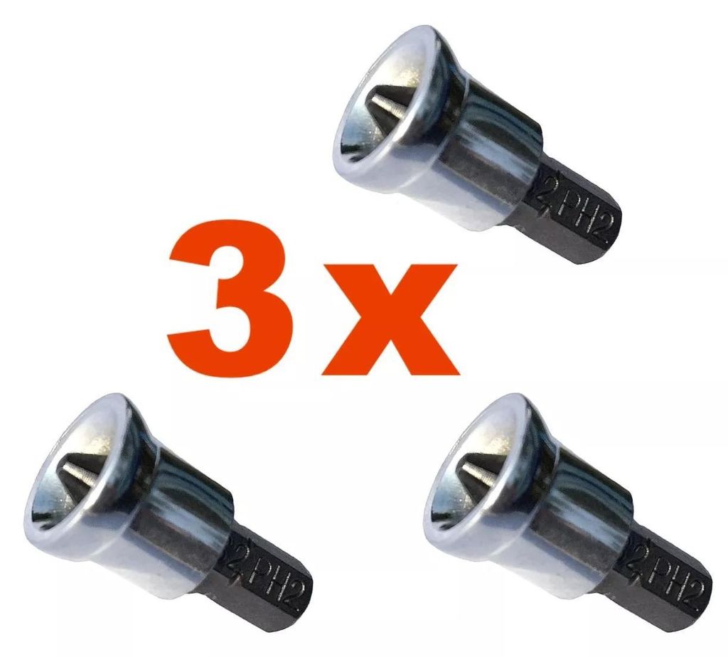 3 x PH2 Trockenbau Bits Bit Set für Rigips Fermacell Produktbild 