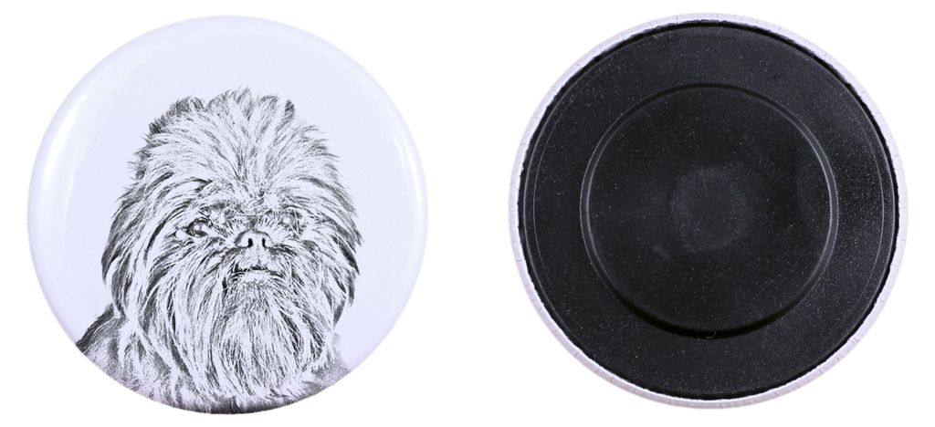 Affenpinscher Magnet mit einem Hundepfotenabdruck, außergewöhnlich leicht, starker Magnet, handgefertigtes Produkt der Marke Art-Dog