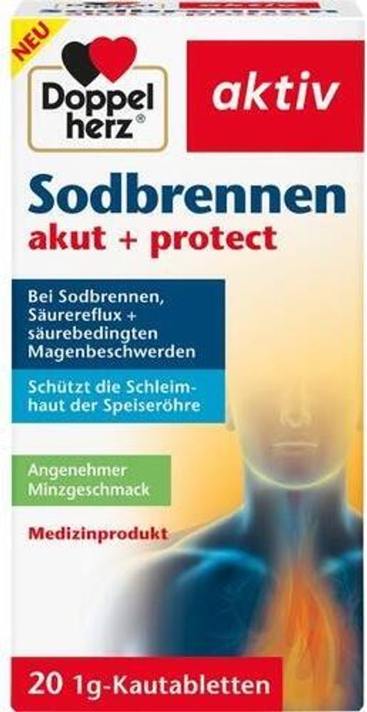 Doppelherz Sodbrennen Akut und Protect Kautabletten (20 er Produktbild 